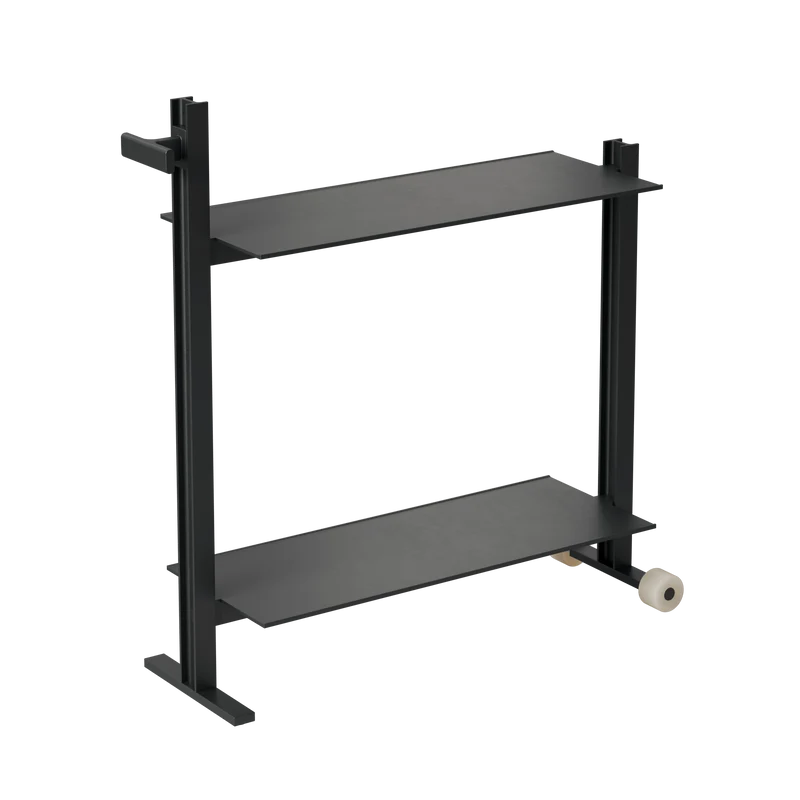 Meuble d'appoint en aluminium noir 24x74,5x77,5cm Museum trolley - String Furniture