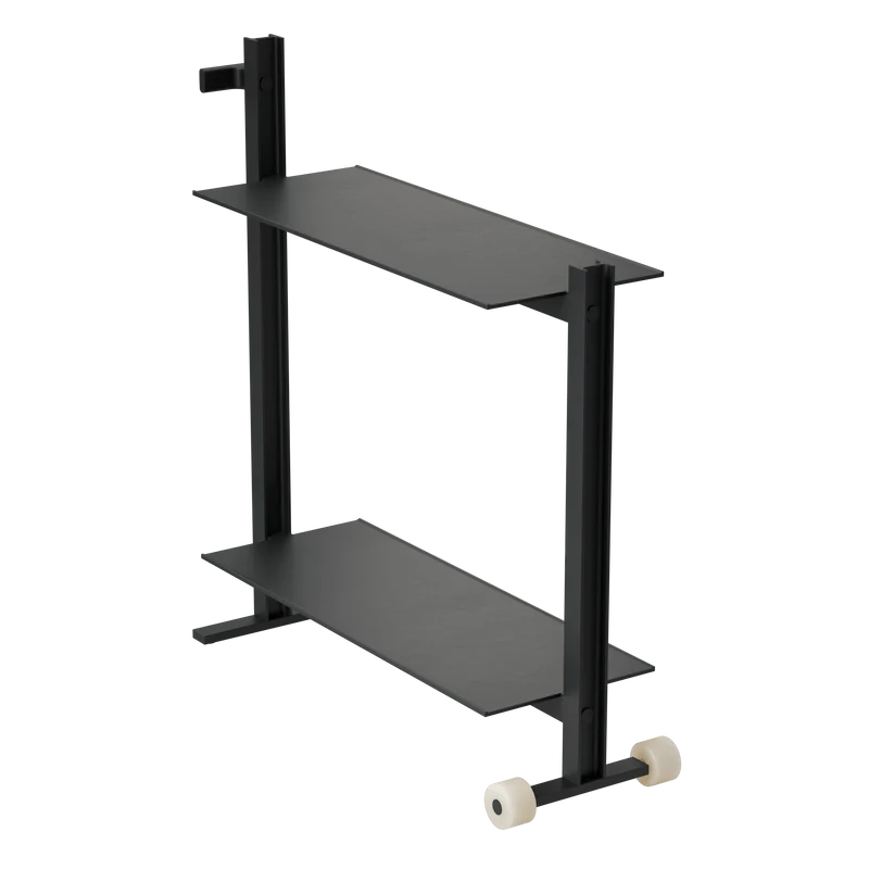 Meuble d'appoint en aluminium noir 24x74,5x77,5cm Museum trolley - String Furniture
