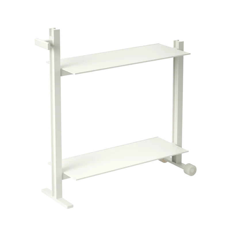 Meuble d'appoint en aluminium blanc 24x74,5x77,5cm Museum trolley - String Furniture