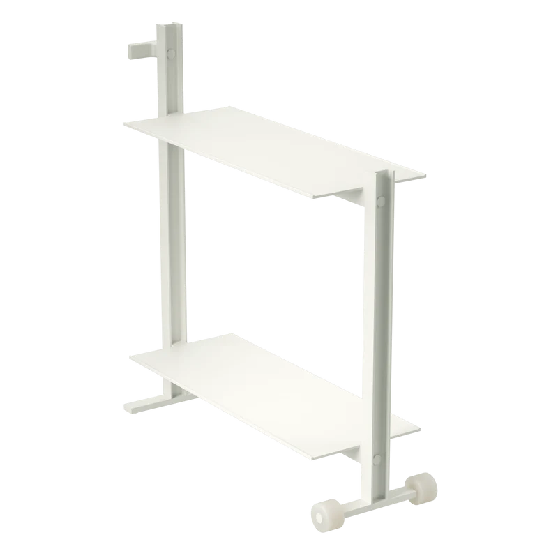 Meuble d'appoint en aluminium blanc 24x74,5x77,5cm Museum trolley - String Furniture