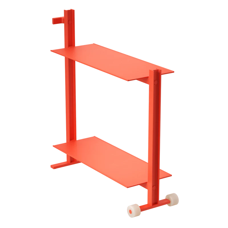Meuble d'appoint en aluminium orange 24x74,5x77,5cm Museum trolley - String Furniture