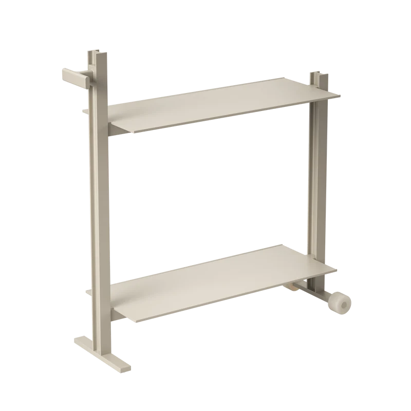Meuble d'appoint en aluminium beige 24x74,5x77,5cm Museum trolley - String Furniture