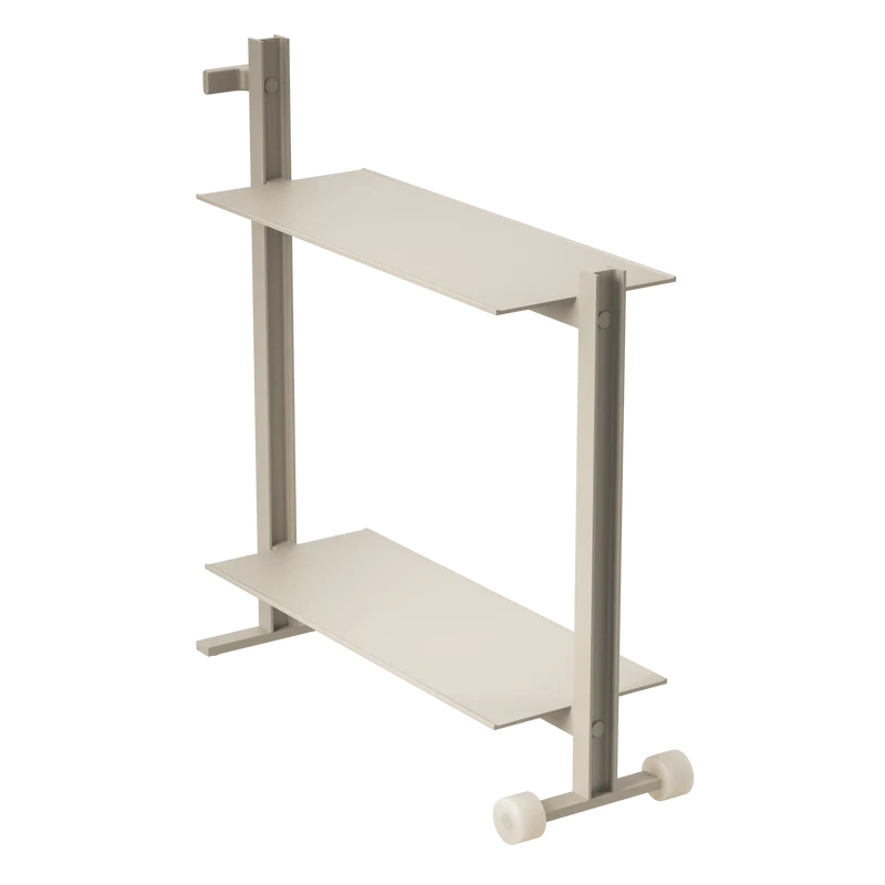 Meuble d'appoint en aluminium beige 24x74,5x77,5cm Museum trolley - String Furniture