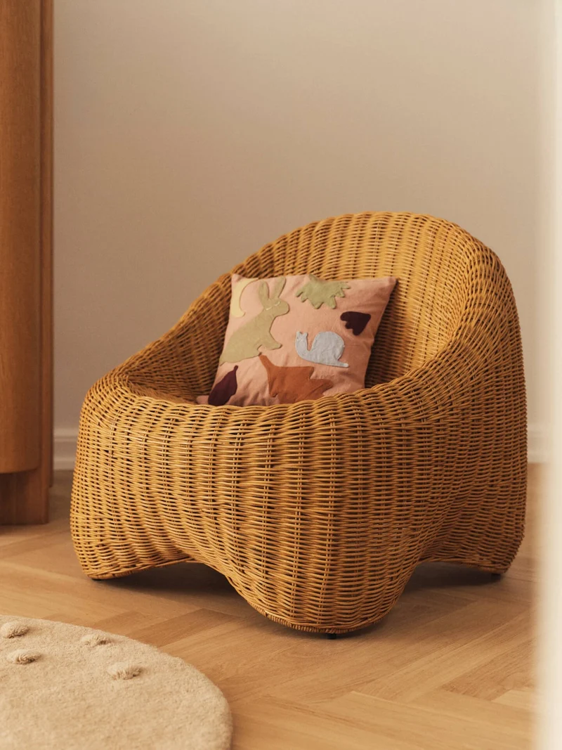 Fauteuil pour enfant en rotin tressé naturel Willora - Ferm Living