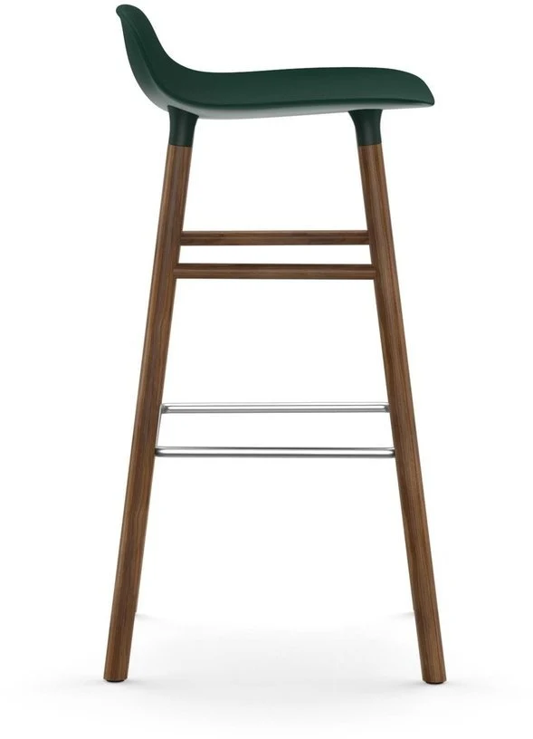 Tabouret de bar en noyer naturel et pp vert 75 cm Form - Normann Copenhagen