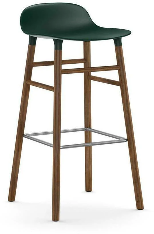 Tabouret de bar en noyer naturel et pp vert 75 cm Form - Normann Copenhagen
