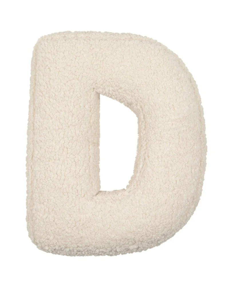 Betty's Home Buchstabenkissen D Creme Bouclé