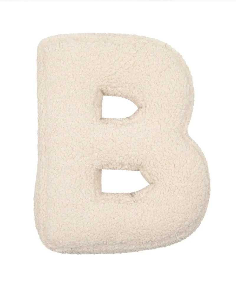 Betty's Home Buchstabenkissen B Creme Bouclé