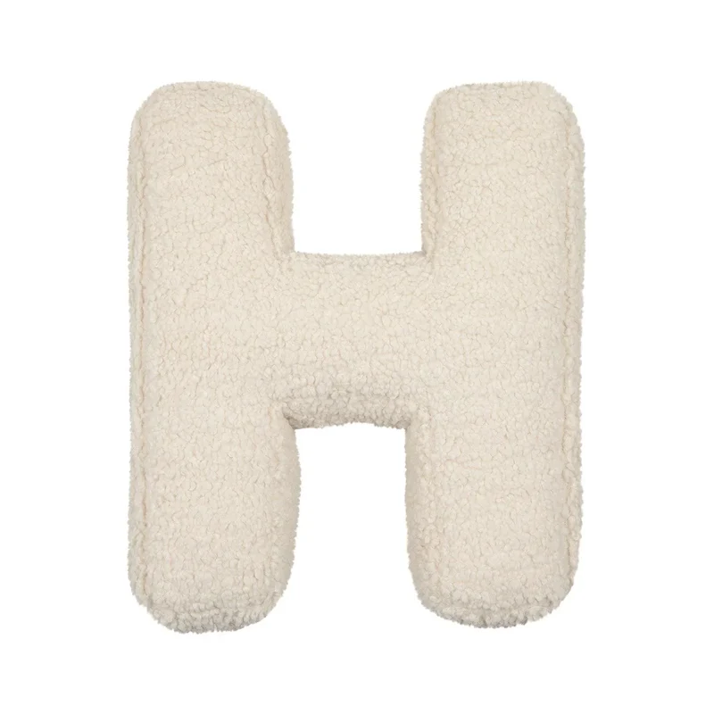 Betty's Home Buchstabenkissen H Creme Bouclé