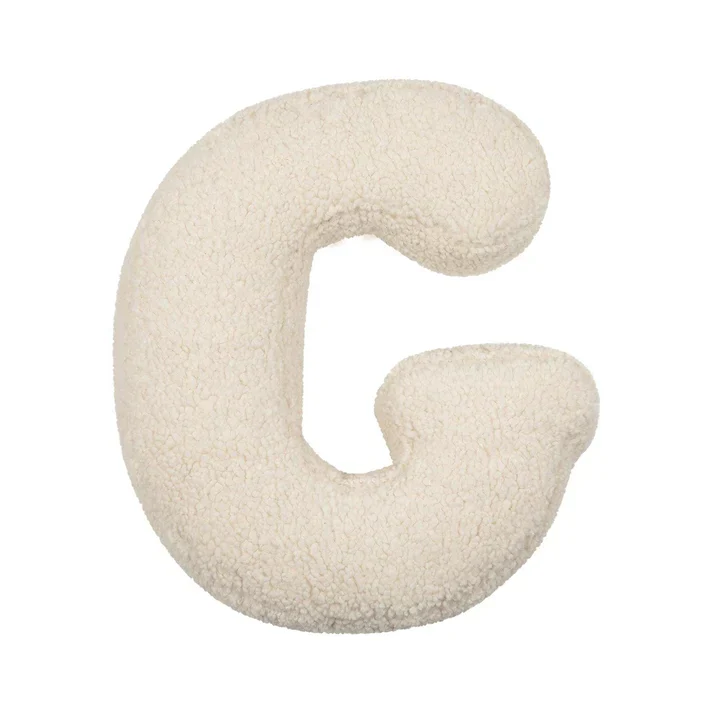 Betty's Home Buchstabenkissen G Creme Bouclé