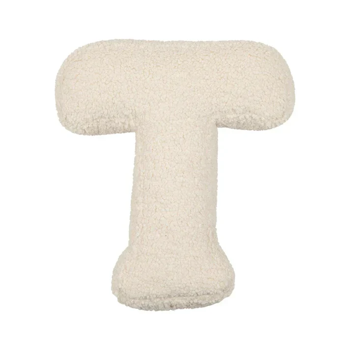 Betty's Home Buchstabenkissen T Creme Bouclé