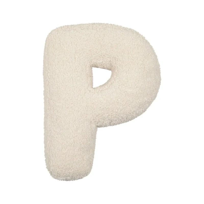 Betty's Home Buchstabenkissen P Creme Bouclé