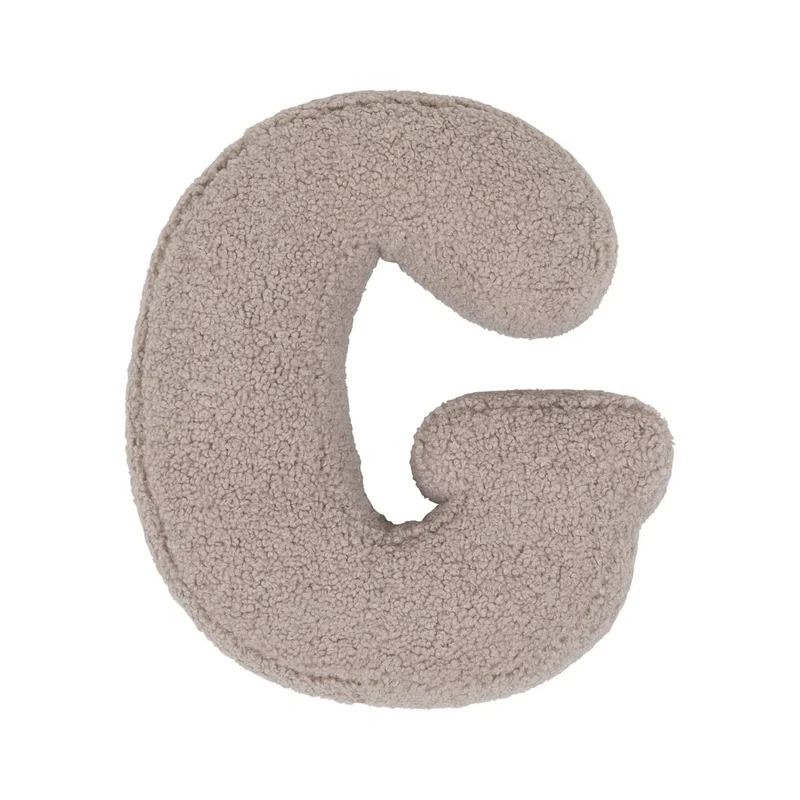 Betty's Home Buchstabenkissen G Mocha Bouclé