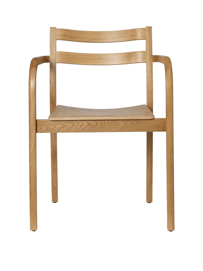 Chaise avec accoudoirs en chêne naturel vernis Boda - Ferm Living