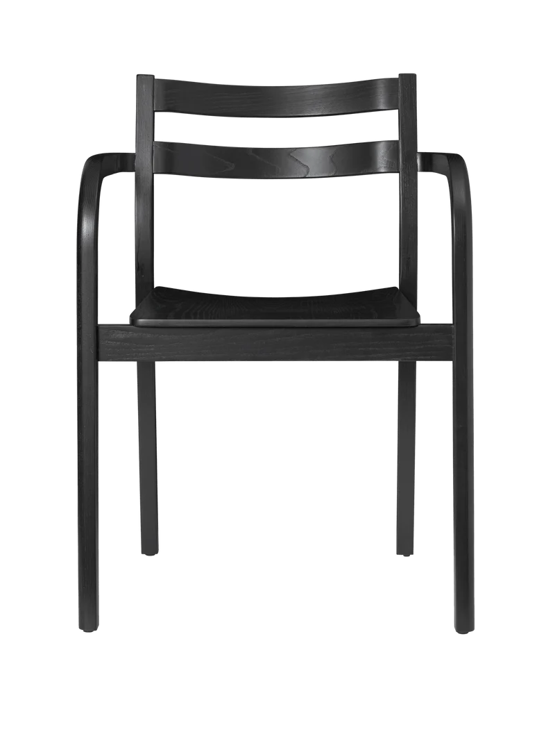 Chaise avec accoudoirs en frêne noir vernis Boda - Ferm Living