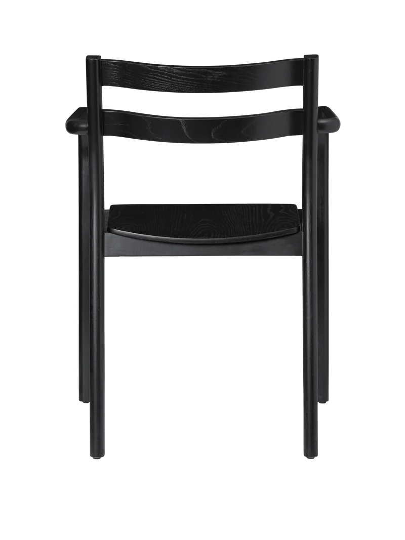 Chaise avec accoudoirs en frêne noir vernis Boda - Ferm Living