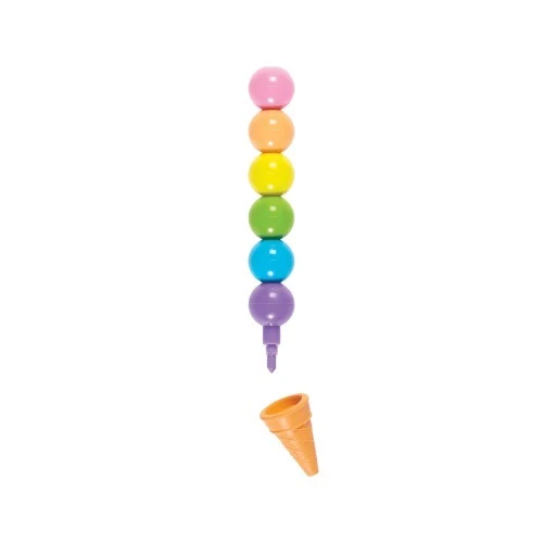 RAINBOW SCOOPS STACKING ERASABLE CRAYONS + SCENTED ERASER (3 YEARS+)