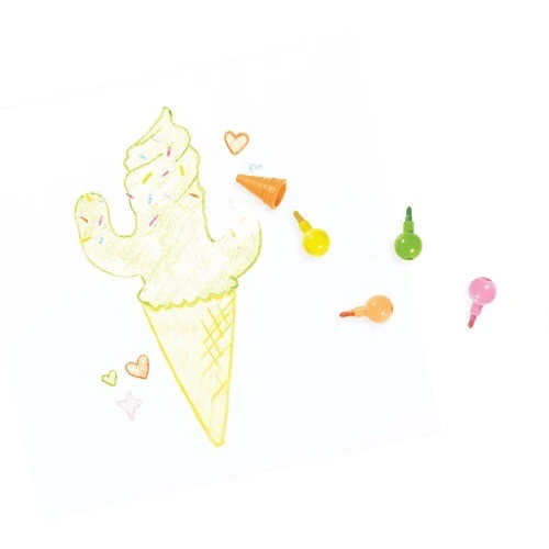RAINBOW SCOOPS STACKING ERASABLE CRAYONS + SCENTED ERASER (3 YEARS+)