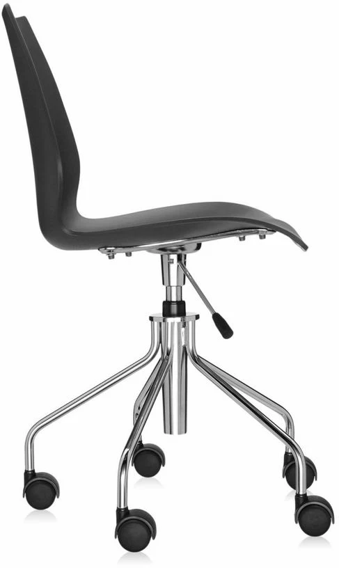 Chaise anthracite pivotante à roulettes Maui - Kartell