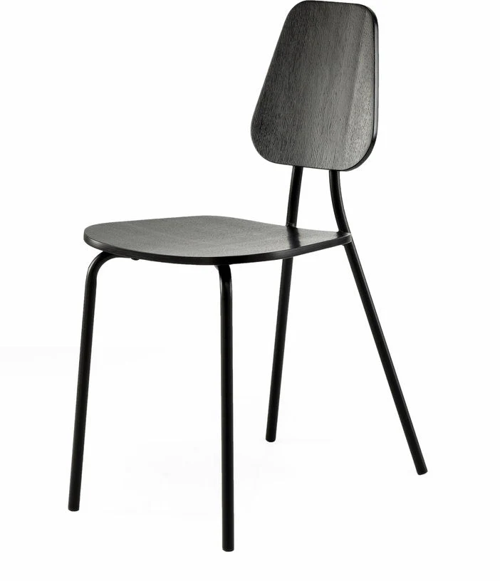 Chaise en chêne plaqué noir Hoya - Emko