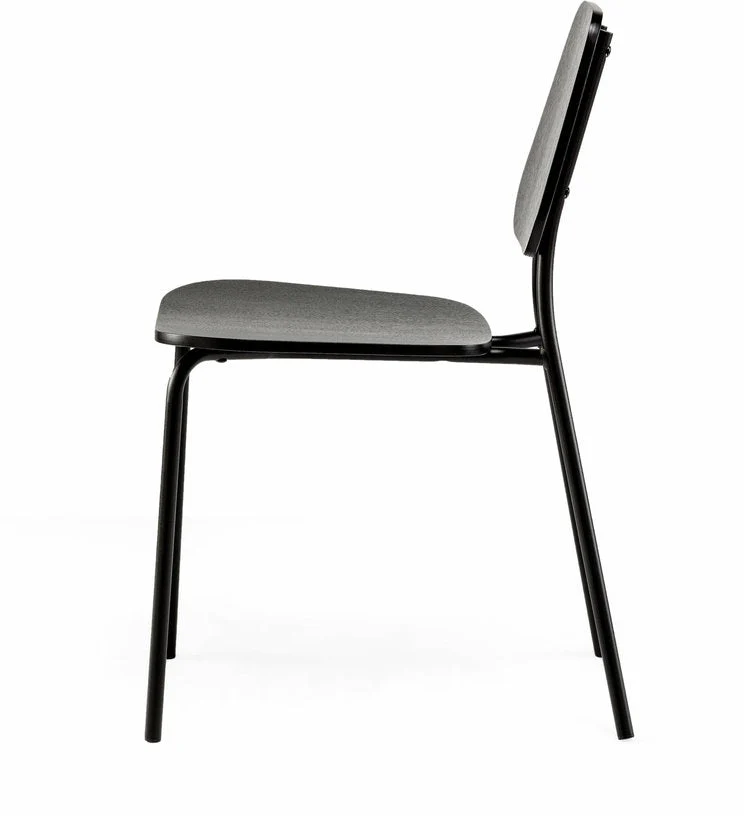 Chaise en chêne plaqué noir Hoya - Emko