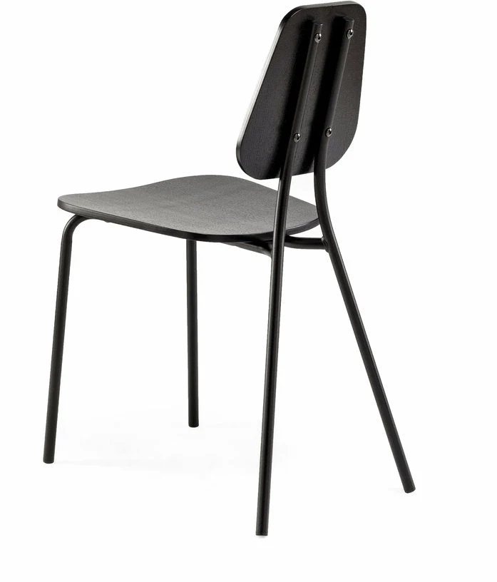 Chaise en chêne plaqué noir Hoya - Emko