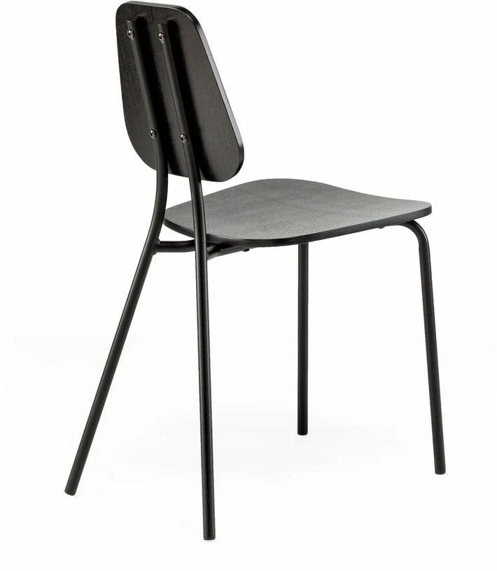 Chaise en chêne plaqué noir Hoya - Emko