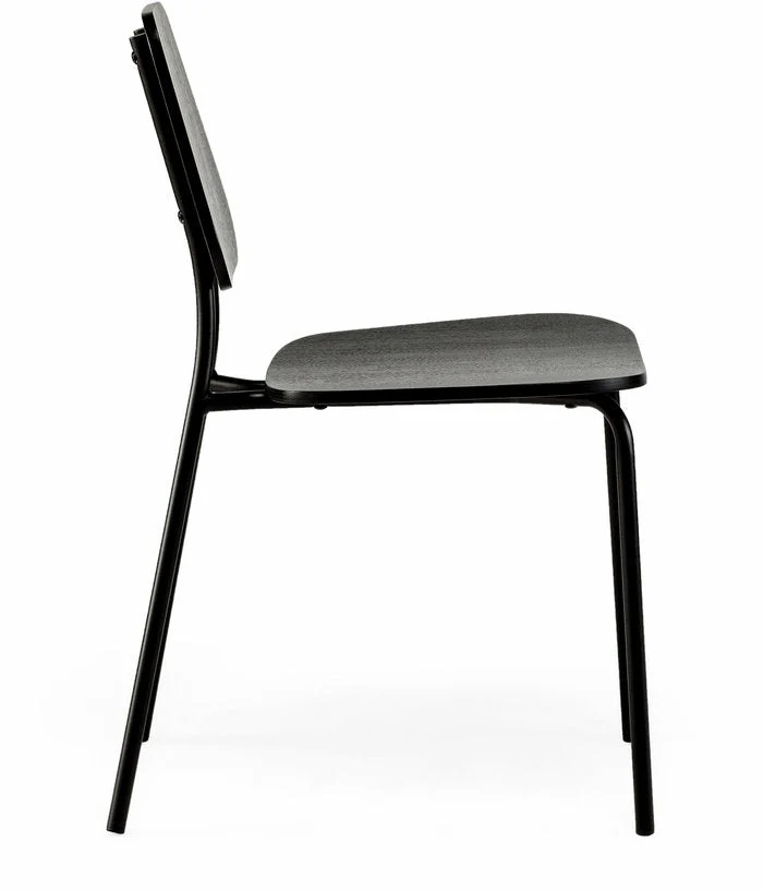 Chaise en chêne plaqué noir Hoya - Emko