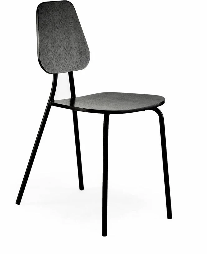Chaise en chêne plaqué noir Hoya - Emko