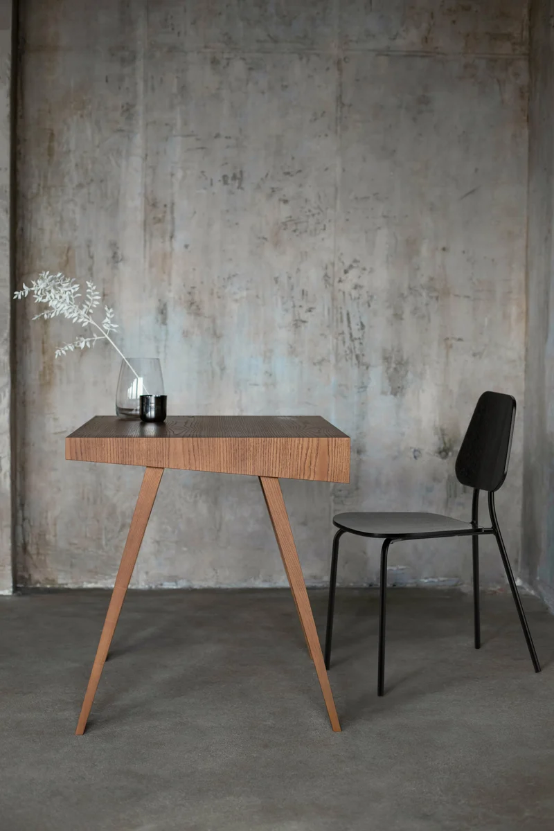 Chaise en chêne plaqué noir Hoya - Emko
