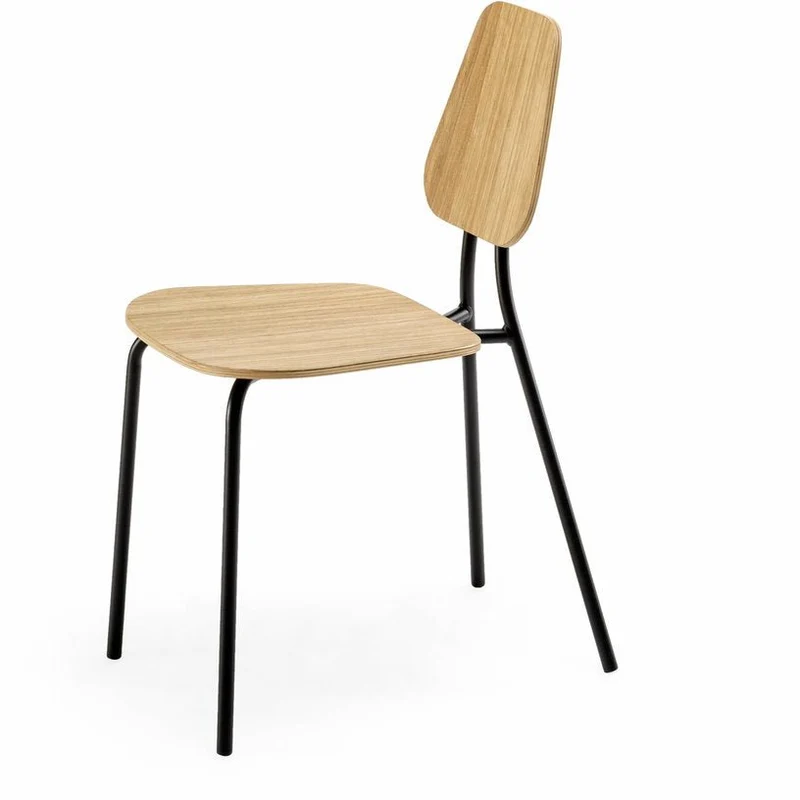 Chaise en chêne plaqué naturel Hoya - Emko