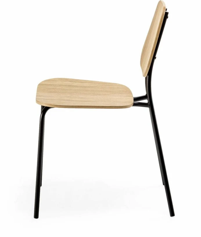 Chaise en chêne plaqué naturel Hoya - Emko
