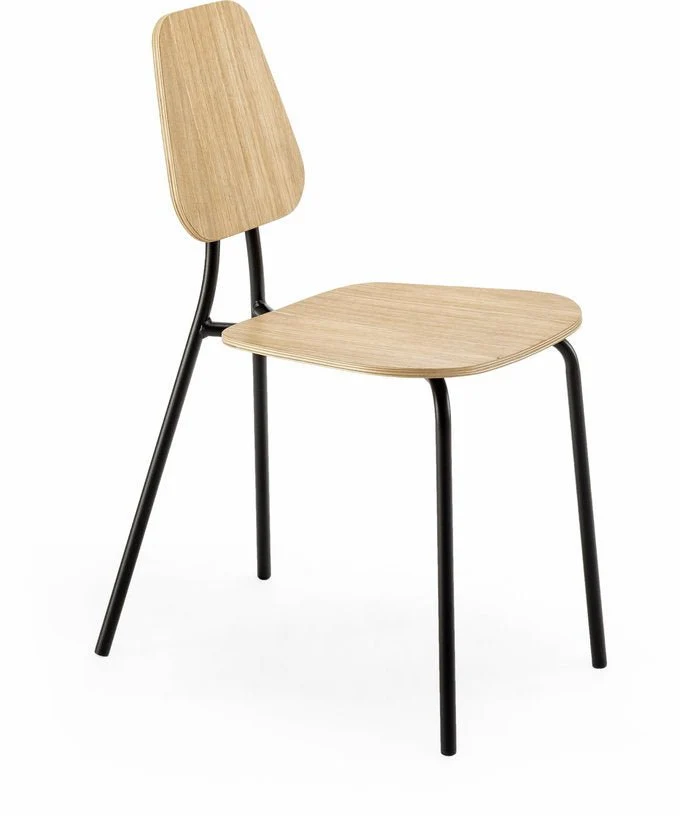Chaise en chêne plaqué naturel Hoya - Emko