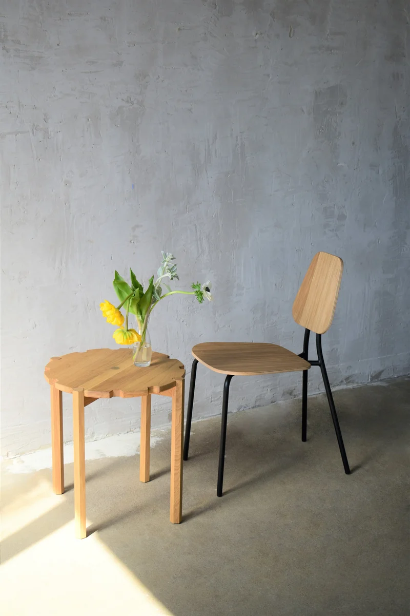 Chaise en chêne plaqué naturel Hoya - Emko