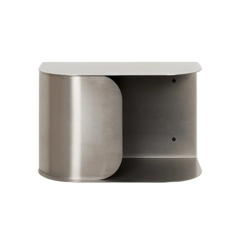 Table de chevet murale en acier brossé 40 x 20,5 x 25 cm - Nobodinoz