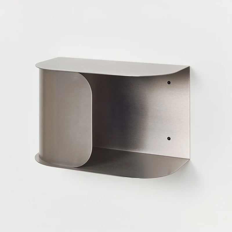 Table de chevet murale en acier brossé 40 x 20,5 x 25 cm - Nobodinoz