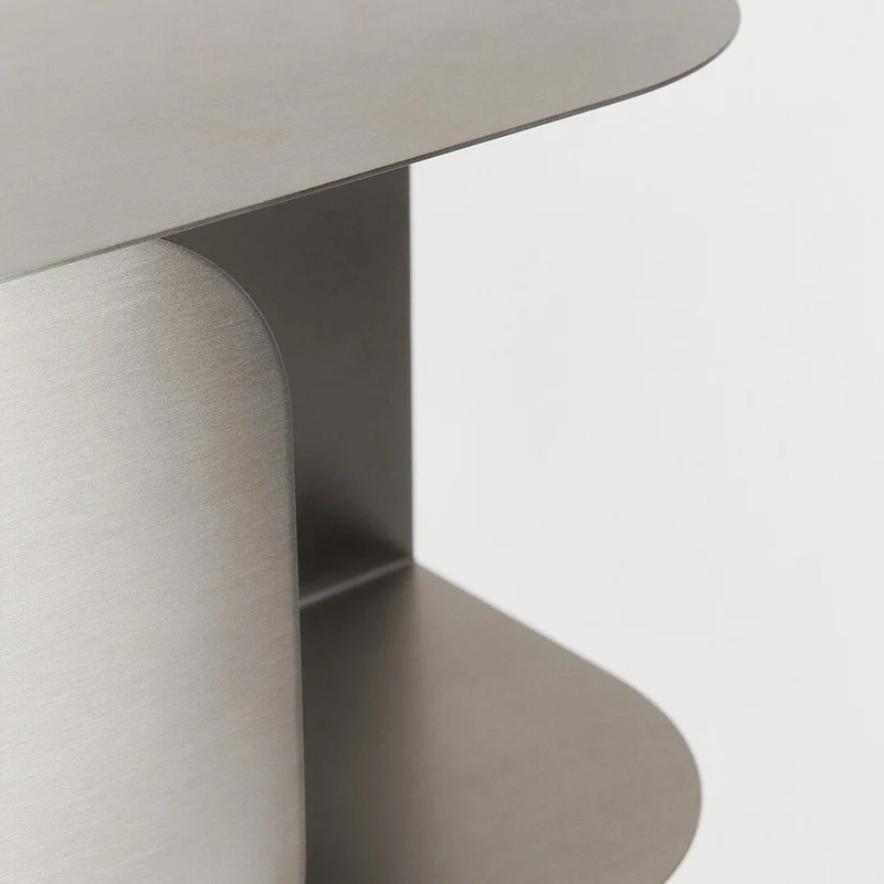 Table de chevet murale en acier brossé 40 x 20,5 x 25 cm - Nobodinoz