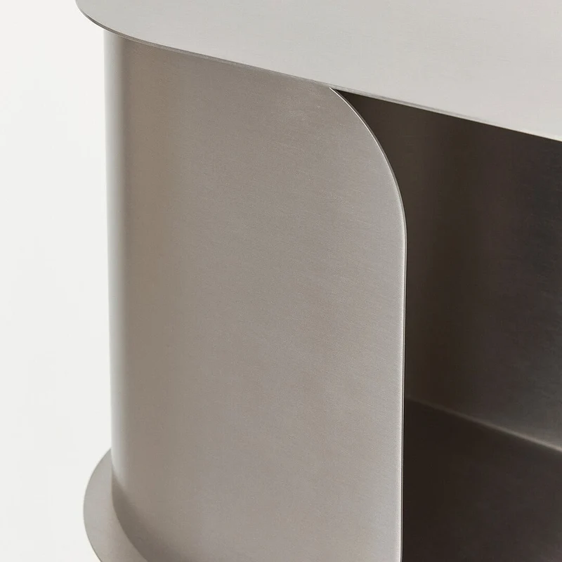 Table de chevet murale en acier brossé 40 x 20,5 x 25 cm - Nobodinoz