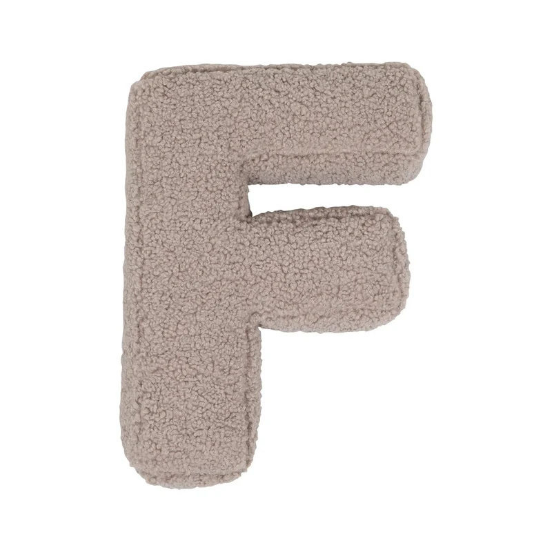 Betty's Home Buchstabenkissen F Mocha Bouclé