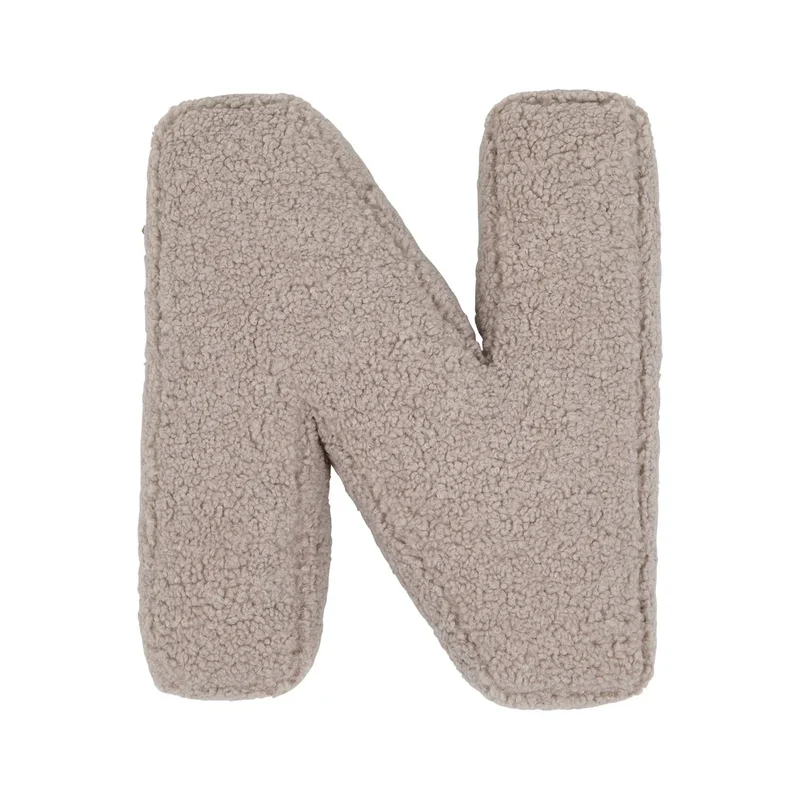 Betty's Home Buchstabenkissen N Mocha Bouclé