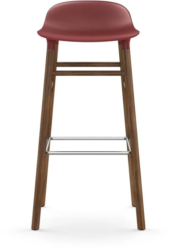 Tabouret de bar en noyer naturel et pp rouge 75 cm Form - Normann Copenhagen