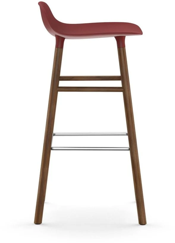 Tabouret de bar en noyer naturel et pp rouge 75 cm Form - Normann Copenhagen