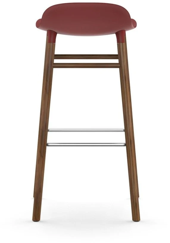 Tabouret de bar en noyer naturel et pp rouge 75 cm Form - Normann Copenhagen