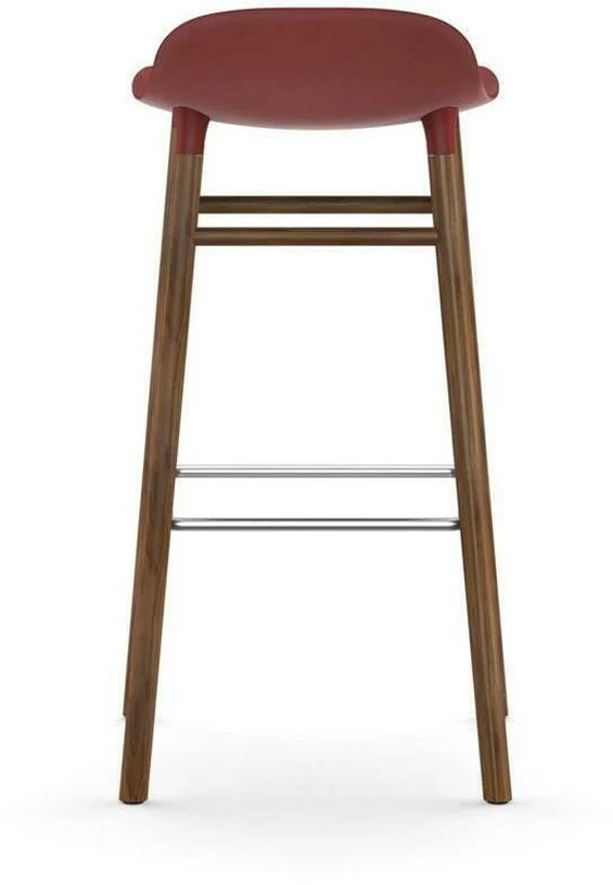 Tabouret de bar en noyer naturel et pp rouge 75 cm Form - Normann Copenhagen
