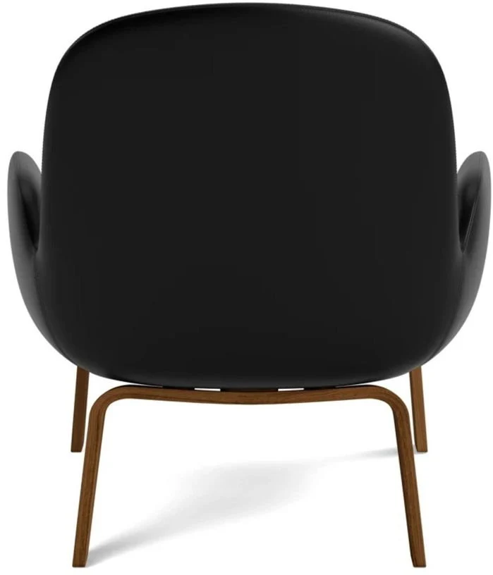 Fauteuil bas avec pieds en noyer et assise en cuir noir Era - Normann Copenhagen