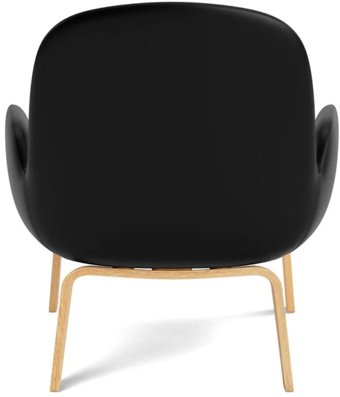 Fauteuil bas avec pieds en chêne et assise en cuir noir Era - Normann Copenhagen