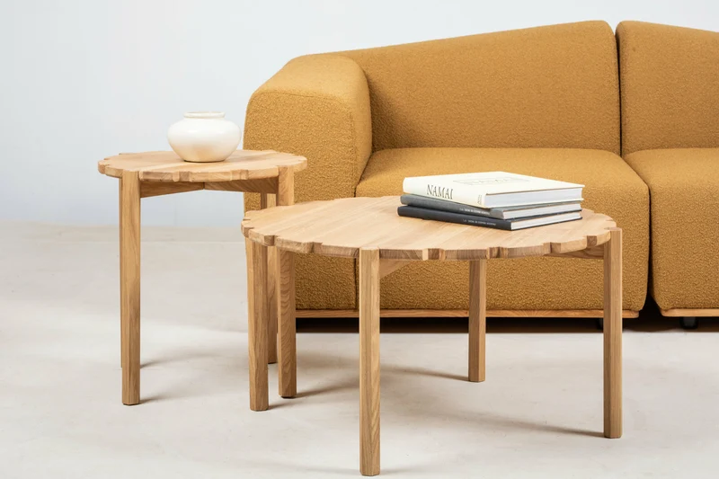 Table basse en chêne naturel 80 cm Pinion - Emko