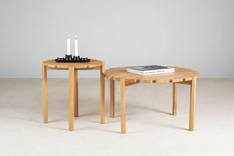 Table basse en chêne naturel 80 cm Pinion - Emko