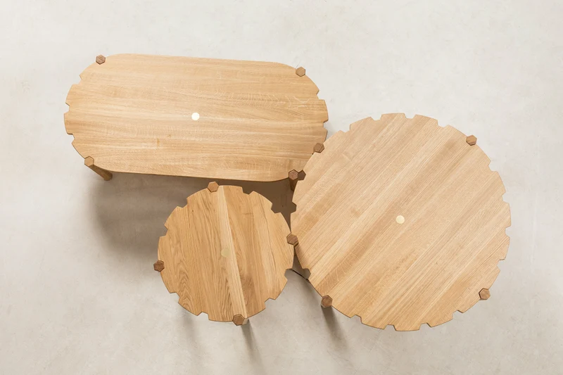 Table basse en chêne naturel 100 cm Pinion - Emko