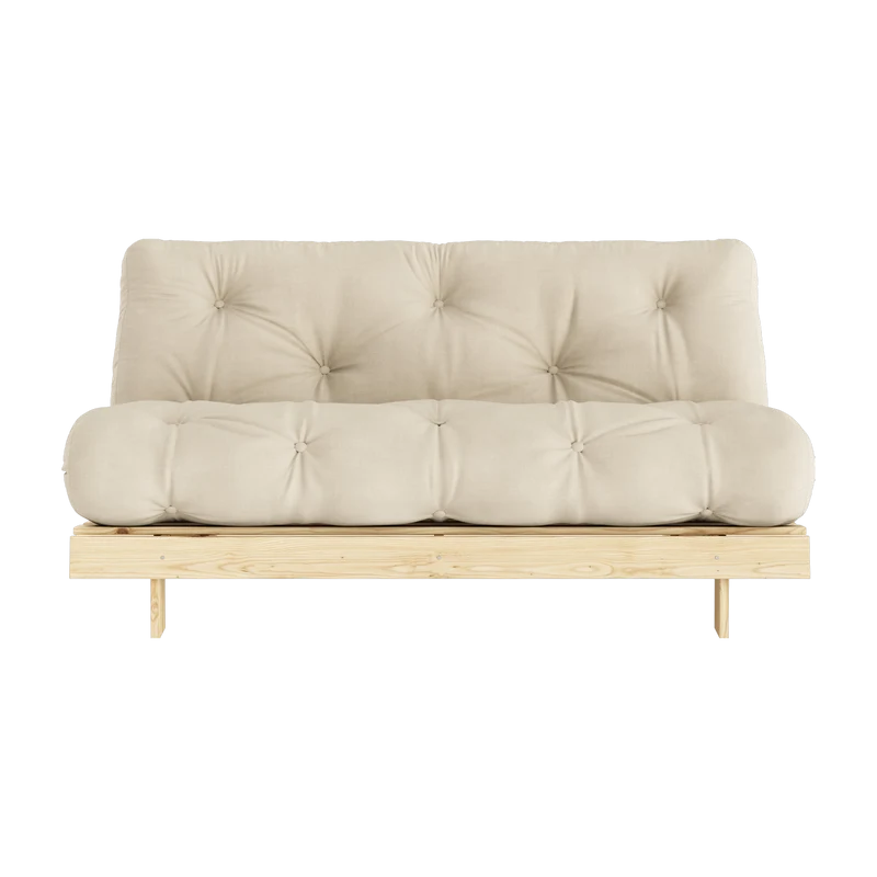Canapé-lit beige clair pin massif Roots 160 - Karup Design